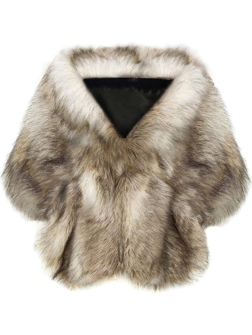 Chic Faux Fur Collar Wrap Scarf Shawl Cape for Evening & Winter Style